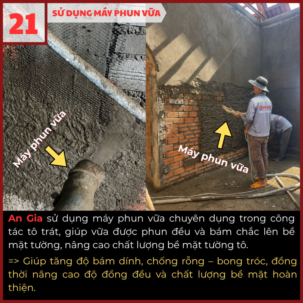 Sử dụng máy phun vữa chuyên dụng trong công tác tô trát